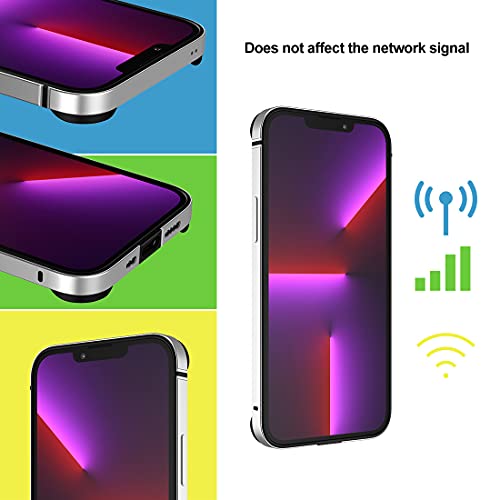 Slim Metal Bumper Case Compatible With Iphone 13 Pro Max/14 Plus, Metal Bumper Cover With Soft Tpu Inner [No Signal Interference][Support Wireless Charging] For Iphone 13Pro Max/14Plus 6.7Inch, Silver #TOP5