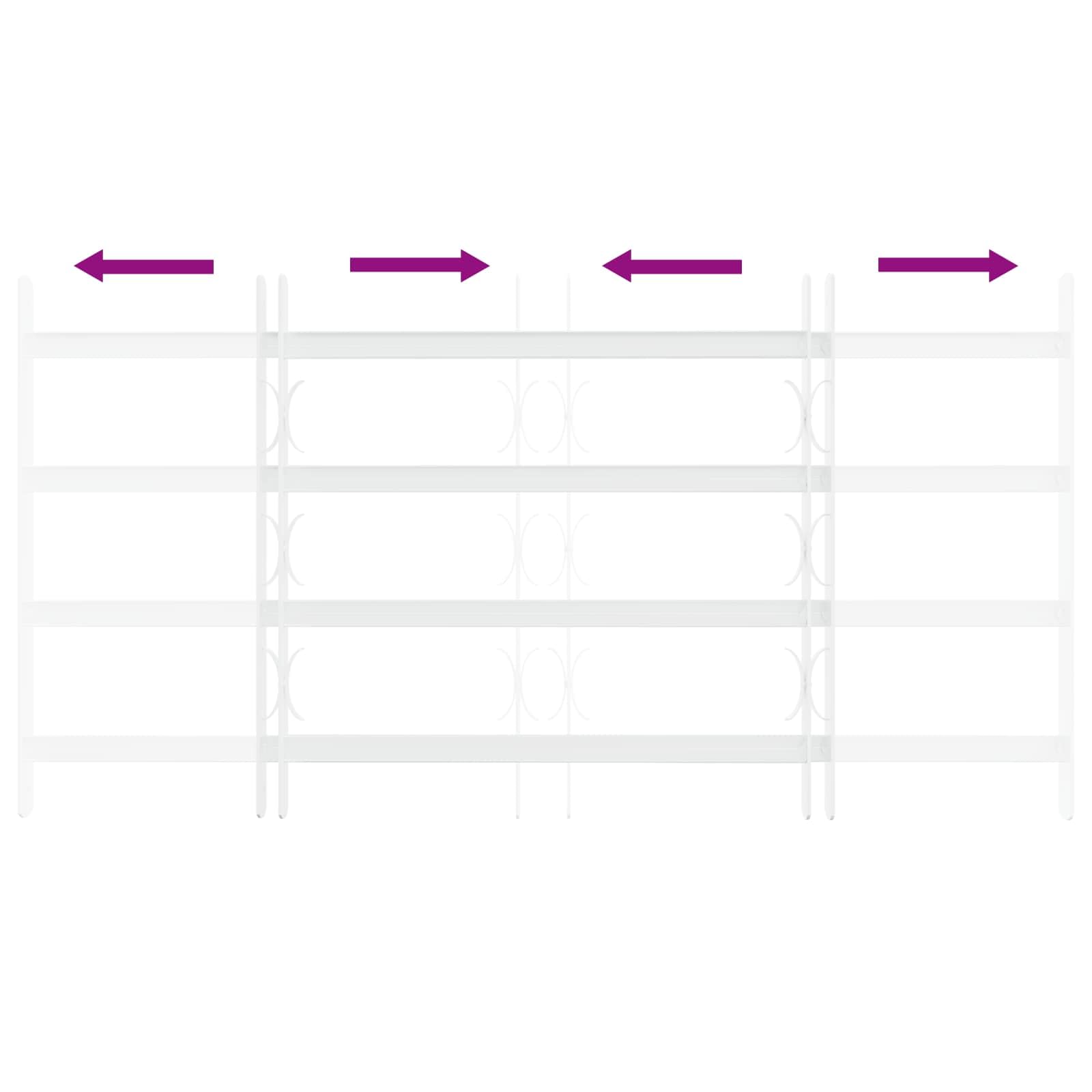 vidaXL Reja de Seguridad para Ventanas con 4 Barras Transversales, Reja de Seguridad para Ventanas, Rectangular y Ajustable, Marco de Acero Que Garantiza tu Tranquilidad