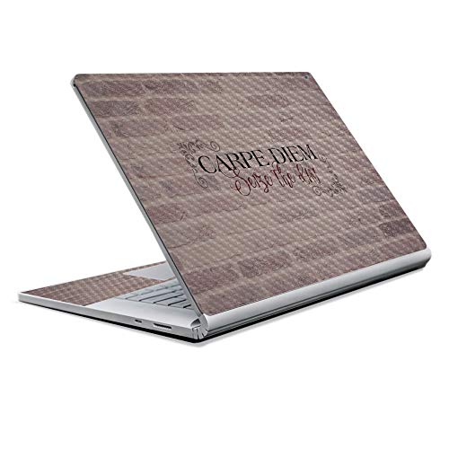 Image of MightySkins Carbon Fiber Skin for Microsoft Surface Book 2 13 inch (2017) - Carpe Diem,Protective, Durable Textured Carbon Fiber Finish,Easy to Apply, Remove, and Change Styles,