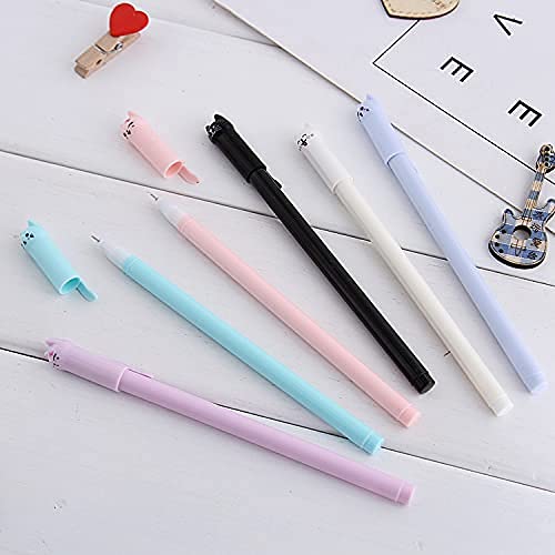 Sencoo Girl Cute Pens Kawaii Pen Cute Cat Pen 0.5 Mm Gel Pens Black Ball Point Pens For School Office Supplies (12 Cat) #TOP4
