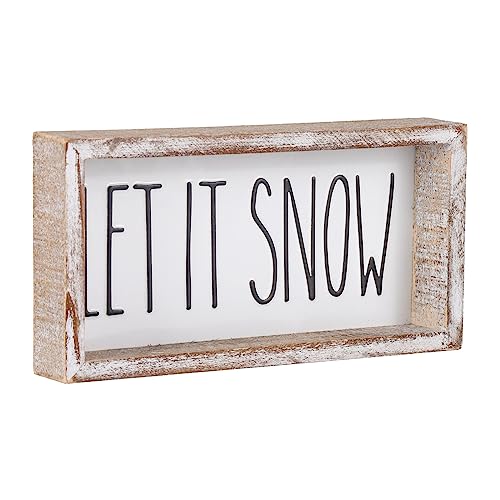FESTWIND Christmas Table Decor, Let It Snow Block Sign for