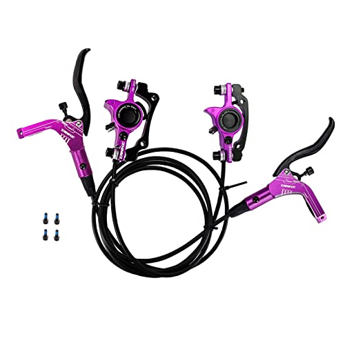 Image of BNFBike Hydraulic Disc Brake Set Front Rear 800 /1400mm Purple L Front Rrear|Sporting Goods | Cycling | Bicycle Components & Parts |2 Pieces Aluminum Alloy Brake Lever