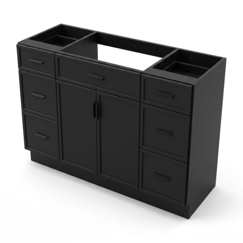 Image of 48 Inch Bathroom Vanity Without Sink, 6 Drawers & 2 Soft‑Close Doors