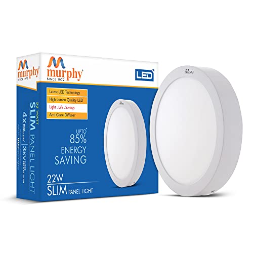 Image of Murphy 22-Watts Slim Round LED Surface Mount Panel Light (Cool White, No False Ceiling Required)