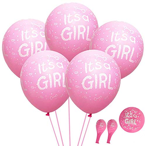 50 Pcs 12 Inch Baby Girl Shower Balloons Party Decoration, Featy - It's