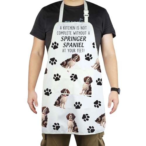 Tablier Springer Spaniel CENWA pour cuisine - Cadeau imprimé passionnés de chiens