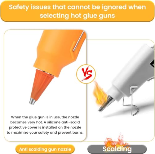 Image of Hot Glue Gun Kit with 30 Glue Sticks, 20W Mini Glue Gun Set (Yellow) | Fast Preheating, Compact, Hot Melt Glue Gun Ideal for School Classroom Crafts DIY Arts and Quick Home Repairs