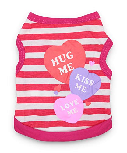 DroolingDog Pet Dog Clothes Girl Dog Shirts Puppy Summer T Shirt for Small Dogs, Medium, Rose