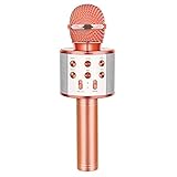 ♪ Einfach zu bedienen: Das Mikrofondesign ist einfach und bequem. Sie können die Lautstärke nach Belieben einstellen, die Songs einfach wechseln und den ursprünglichen Gesang oder die Begleitung anpassen. Verwenden Sie die Multifunktionstasten, um Musik, Echo, Lautstärke und PA / R einzustellen. Der einstellbare Echolängeneffekt sorgt für eine hervorragende Einfassung und ein hervorragendes Eintauchen. Sie können den USB-Anschluss anschließen, den Film in MP3 konvertieren und direkt abspielen.