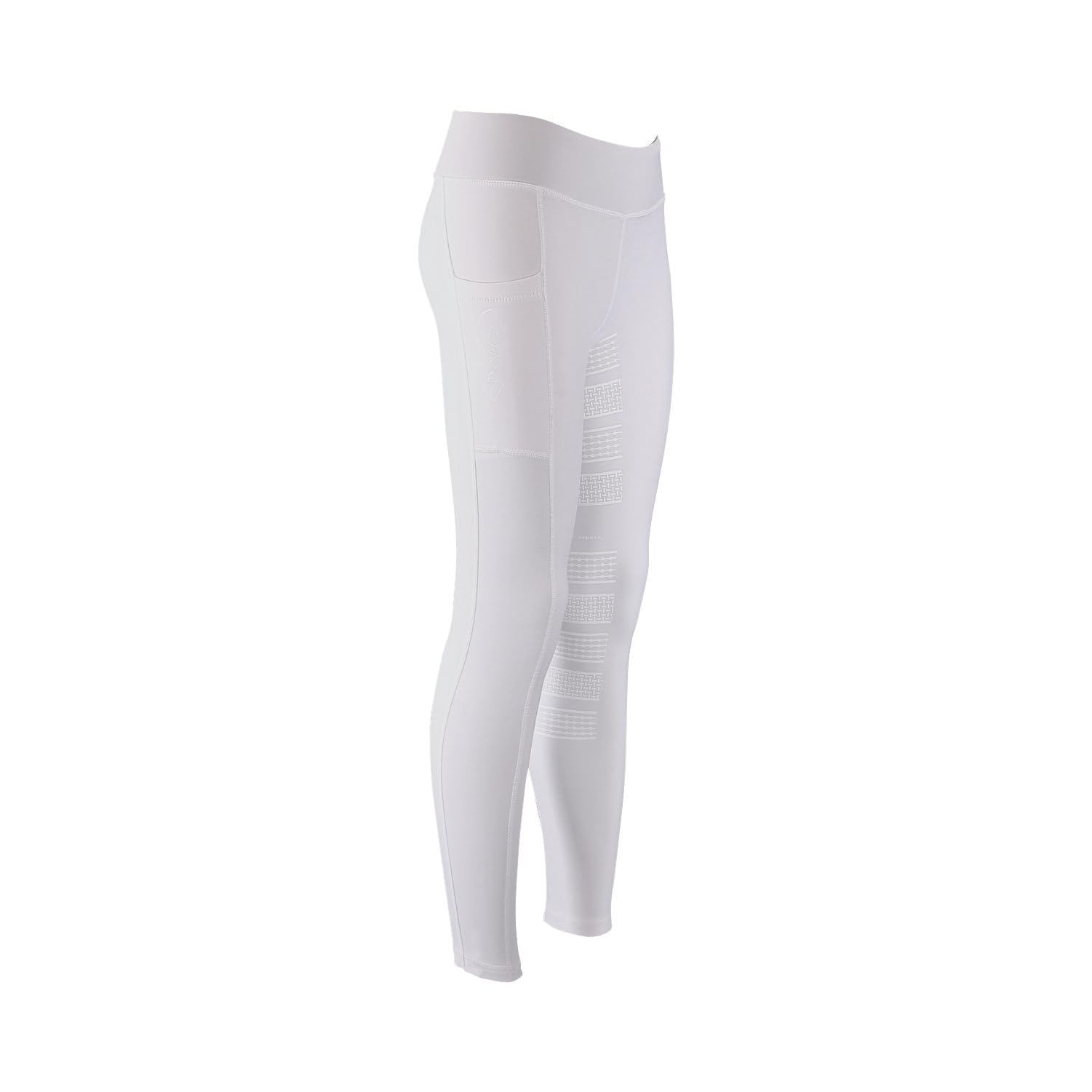 Ak Riding Sports Women's White Ak Wintex Pull On High Waisted Winter Horse Riding Tights/Leggings/Breeches With Full Seat Silicon Grip Akrs-6054-01 (Uk, Alpha, Xxs, Regular, Regular, )