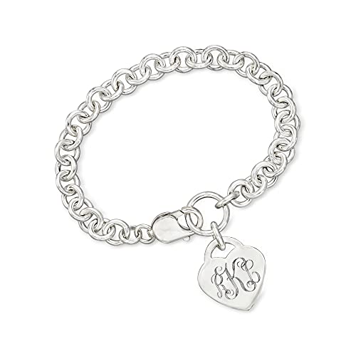 Ross-Simons Plain - Sterling Silver Heart Charm Bracelet. 7 Inches #TOP11