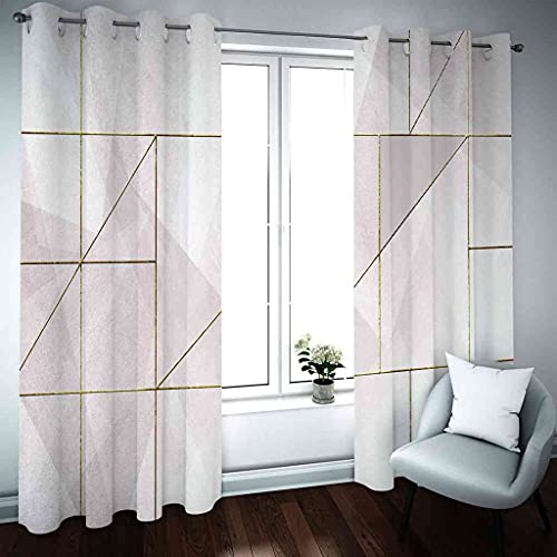 Rideau occultant à oeillets de haute qualité avec texture rose géométrique moderne - 3