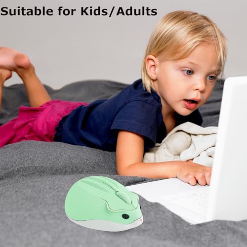 Wireless Mouse Cute Hamster Shape Silent Quiet Click Portable Mobile Fun Travel Optical 1200DPI USB Funny Cool Cordless Mice for PC Laptop Computer Notebook MacBook Kids Girl Women Men Adults Gift