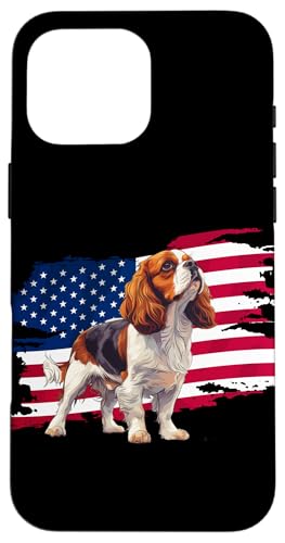 Mens Womens USA Flag American 4th July Cavalier Dog Mom �X�}�z�P�[�X iPhone 16 Pro Max �p