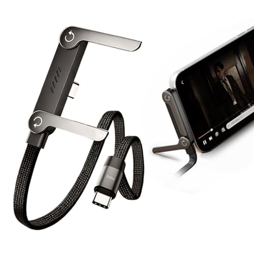 MX USB C to USB C 240W Fast Charging Cable 1.5M with Foldable Invisible Multi-Angle Adjustable Stand Multi Charger Cord with Type C Cable for Phone, Tablet,Laptops Quick Charge, Desk & Car Use