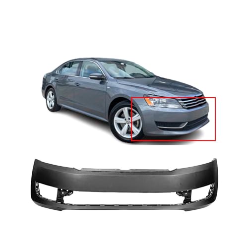 Image of FitParts Compatible with Volkswagen Passat 2012-2015 Front Bumper Cover | Primed, With Fog Light Holes, Without Parking Sensor Holes, Sedan, Ready to Paint, OEM 561807217BGRU, VW1000199