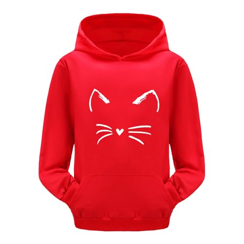 Sweat à capuche fillette rouge 8-9 ans pour sport et loisirs