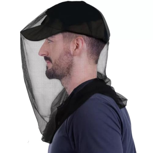 Red para cabeza contra mosquitos plegable - pantalla desmontable para pesca y camping, 5.7"x21.3" miniatura 4