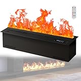 Chimenea De Vapor De Agua 3D con Llama Atomizada Realista, Led Multicolor, Controlable Mediante AplicacióN O Control Remoto, para Dormitorio, Oficina Y Hotel RemoteControl-50cm