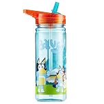 Bluey Kids Water Bottle, Refillable Bottle with Straw for Travel 580ml (Multi Straw Bottle)