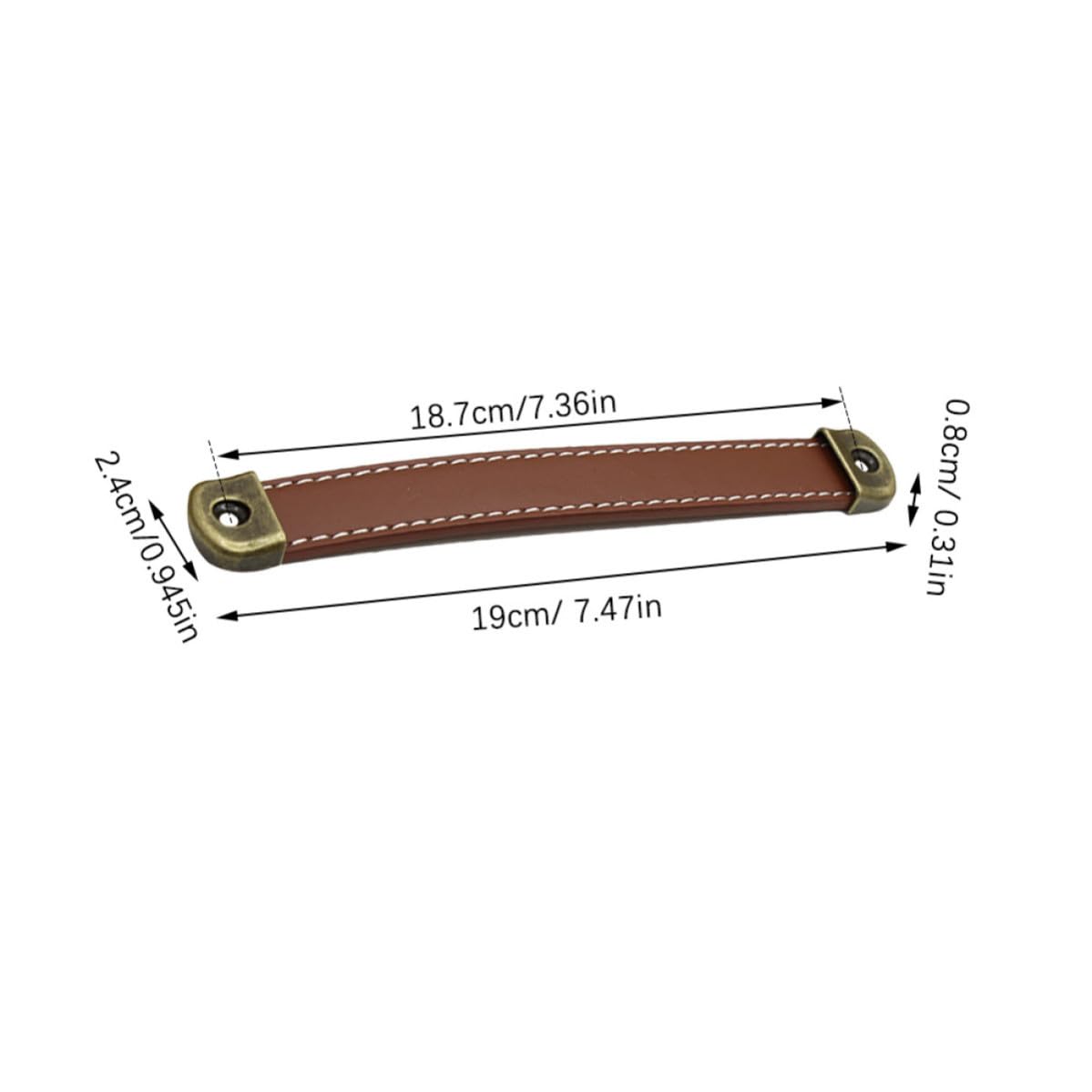 TEHAUX 6 Pezzi Maniglie Design Moderno Semplice in Pelle Sintetica Marrone per Mobili e Cassetti Facile da Installare, Resistenza All'usura, Distanza Fori 160mm