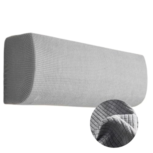 K-AAFY エアコンカバー 室内 室内機カバー クーラー 無地 シンプル カバー 収納カバー 伸縮 フィット感 ぴったり ゴム ストレッチ 洗濯OK 洗える 防塵 防湿 ホコリ 変色 汚れ防止 取り付け簡単 かけるだけ (グレー, L(90cm-110c