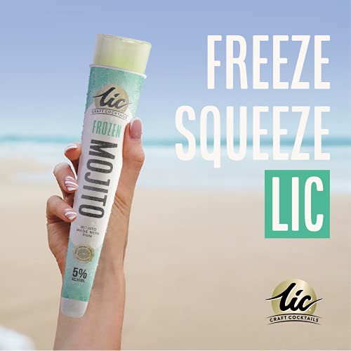 LIC Craft Cocktails Frozen Mojito (12 x 100ml) - Premium Alcoholic Frozen Popsicles - An Exquisite Blend of Exotic Lime, Mint & Premium Rum - Pure Summer Indulgence for Cocktail Lovers!