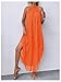 Verdusa Women's Formal Wedding Guest Dress Halter Flowy Chiffon Asymmetrical Long Summer Dress Orange Small