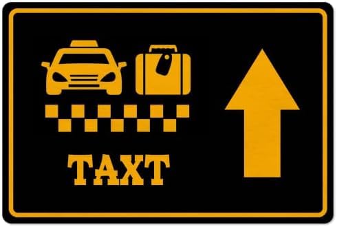 YFSQZC Retro Taxi Direction Sign - Metal Wall Decor for Highway Airport Exit Bar Club Taxi Luggage Direction 8x12 Inch