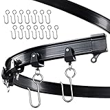 UrbanRed Rail de rideau de plafond flexible et pliable, 5 mètres, support de plafond pour rail de rideau avec système de rideau, séparateur de pièce, rail de plafond pour rideaux