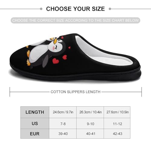 Love Cute Animal Penguins Womens Cotton Slippers Warm House Shoes for Indoor Outdoor2