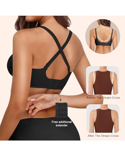 Image of Womens Wireless Jelly Bras No Underwire Support Push Up Removable Straps (U /Cross /Halter) Everyday Sports Bra