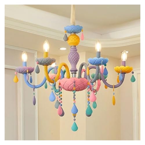 Lustre suspendu bougie coloris pastel pour salon moderne