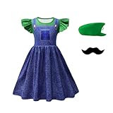 Letushy Girls Costume Dress Toddler with Mustache Hat Halloween Costumes Girl Holiday Cosplay Outfits 3-4t Kids Party Dress Up Daily Cute Clohes Halloween Birthday Gifts 3t 4t Green
