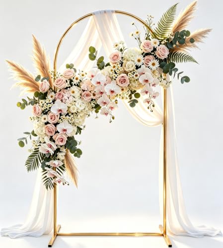 Metal Arch Backdrop Stand 6.6FT: Wedding Arch Frame for Ceremony Balloon Arch Stand for Birthday Anniversary Wedding Party Baby Shower