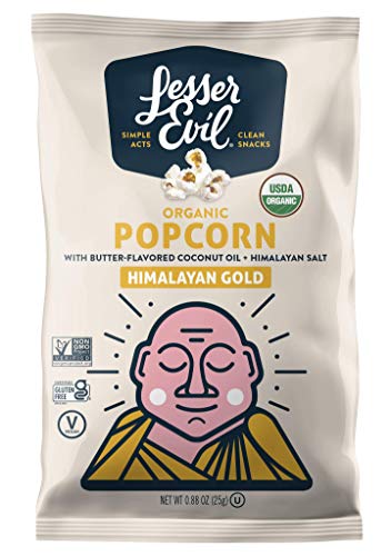 LesserEvil Himalayan Gold Organic Popcorn, No Artificial Ingredients, Coconut Oil, 0.88 Ounce (Pack of 25) - image 2