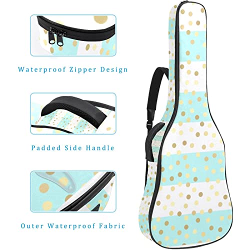 Sac à dos à pois dorés sur rayures vertes et blanches avec étui épais pour guitare acoustique, électrique, basse, avec… - Les Beatles, Paul McCartney, John Lennon, RIngo Starr, George Harrison Sac à dos à pois dorés sur rayures vertes et blanches avec étui épais pour guitare acoustique, électrique, basse, avec… – Image 5