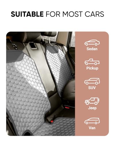 Image of Owleys Set Seat Back Organizer & Car Seat Protector Hexy Waterproof & Non-Slip Protector for Child Car Cushion for Leather and Fabric Seats (Gray Set 2)