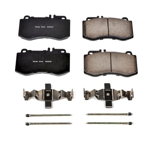 Image of PowerStop Front Brake Pads for Mercedes-Benz E550 2010-11 - Z17 Ceramic Brake Pads with Installation Hardware, 17-1420