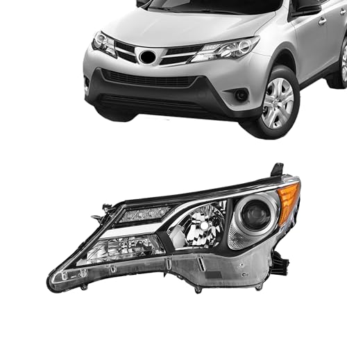 PartsFlow For 2013 2014 2015 Toyota RAV4 Halogen Headlight Headlamp Left Driver Side Chrome Housing W/o Bulb