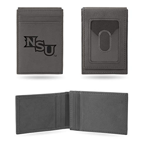 Image of Rico Industries NCAA Gray Laser Engraved Front Pocket Wallet - Compact /Comfortable /Slim