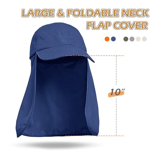 Image of Solaris Outdoor Fishing Hat with Ear Neck Flap Cover Wide Brim Sun Protection Safari Cap for Men Women Hunting, Hiking, Camping, Boating & Outdoor Adventures