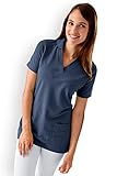 leicht tailliert CLINIC DRESS - Damen-Longshirt Navy mit Zwei Taschen Navy 38/40