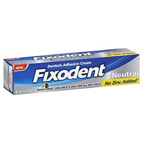Fixodent Denture Adhesive Cream Neutral - 2.4 oz, Pack of 6