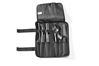 HENDI Anrichteset, 6 Stück: Pinzette-Löffel,-Spatel, inkl. Etui, Edelstahl, schwarz