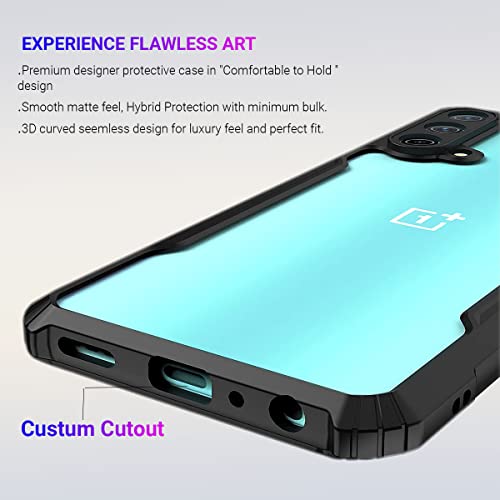 Image of LIRAMARK Transparent Clear Shock Proof Back Cover Case Designed for OnePlus Nord CE (Black)