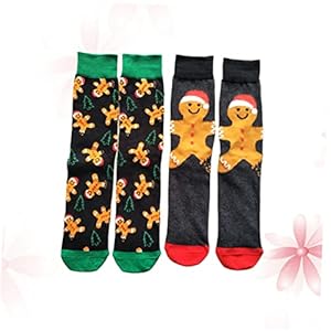 NOLITOY 2 Paar Cartoonsokken Voor Heren Lange Herensokken Heren Katoenen Sokken Katoenen Sokken Voor Heren Sokken Voor Mannen Katoen Heren Gestreepte Sokken Mens Enkel Sokken Kerstmis