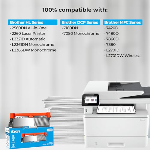 Image of Foxin FTC-2365 Toner Cartridge Compatible with Brother Laser Printer Series | HL 2560DN /2260 /L2321DN /2361DN /2366DW /2320D | DCP 7180DN /7080 /L2541DW /L2520D | MFC 7480D /7380 /7880 /L2701D /L2701DW | Black