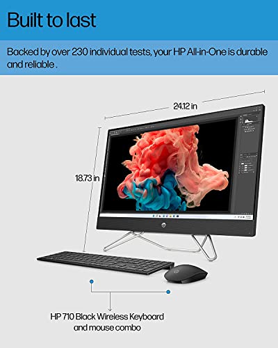 Image of HP 27-cb 2022 AIO Desktop /Intel Iris Xe Graphics 27 inch 1920x1080 / Intel i7-1255U 10 Cores / 64GB DDR4 2TB SSD M.2 /Wi-Fi /Windows 10 Pro /Jet Black / 32GB USB