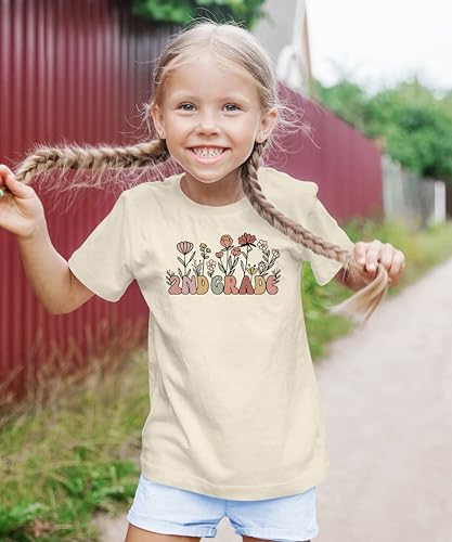Floral 2nd Grade Shirt for Girls Cute Wildflower Boho Graphic Tee for Kids4